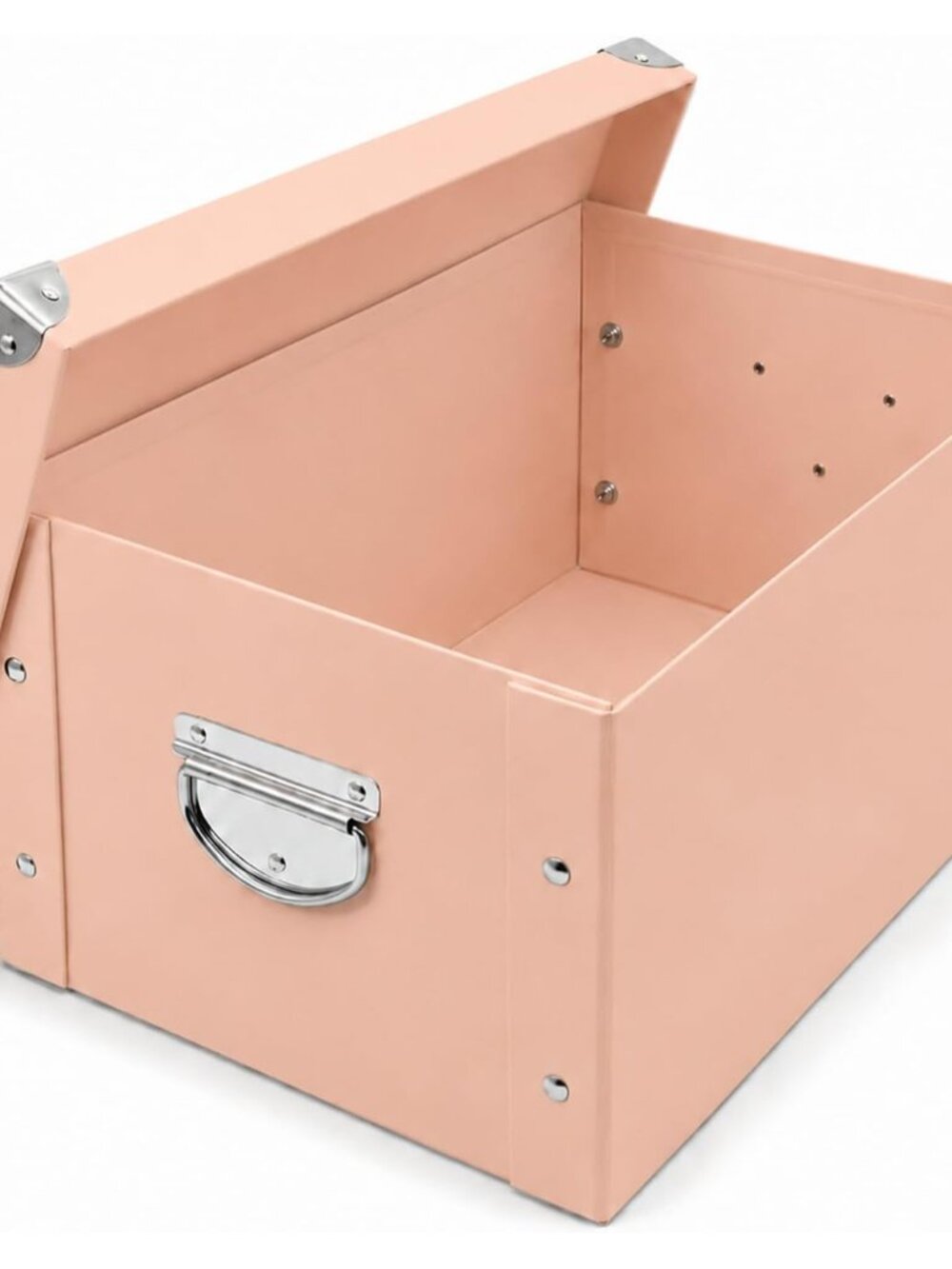 Collapsible Storage Box, Decorative Memory Box with Lid & Metal Reinforced Corne